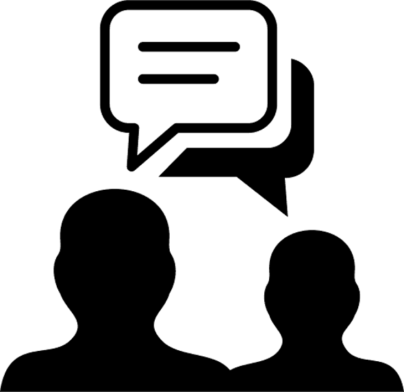 Standesamt icon von zwei miteinander sprechenden Menschen