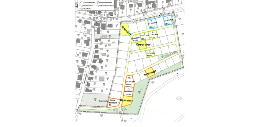 Bauplatzverkauf Hauptstuhl Stand 11.04.2025