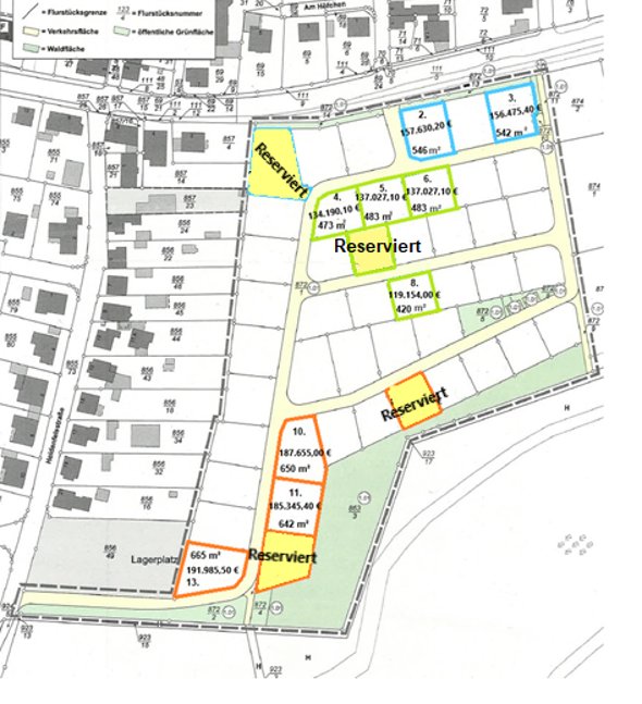 Bauplatzverkauf Hauptstuhl Stand 11.04.2025
