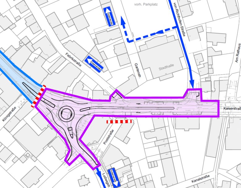 Plan Umbau Kaiserstraße Stand 12.2025 Plan Umbau Kaiserstraße Stand 12.2025