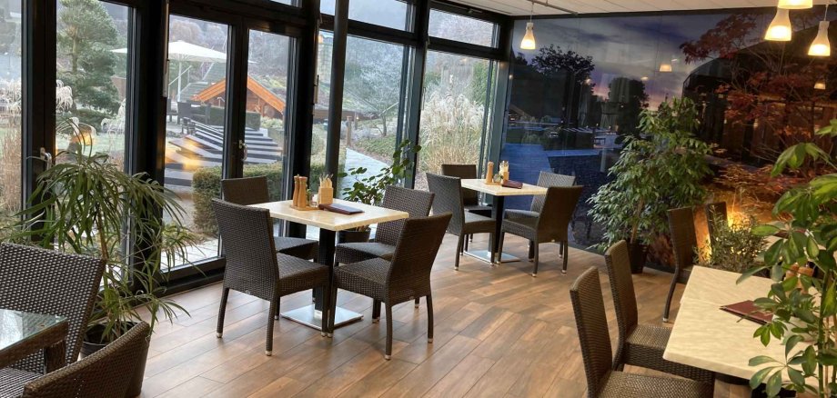 Gastronomiebereich in der Sauna