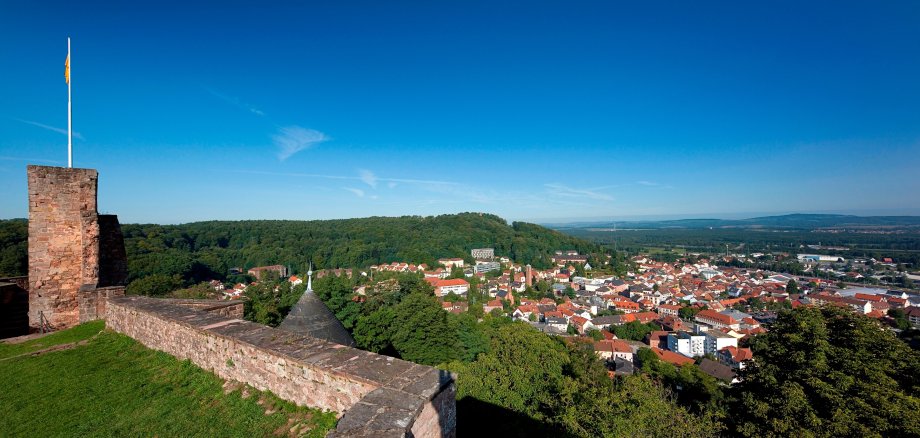 Aussicht von Burg Nanstein auf Landstuhl