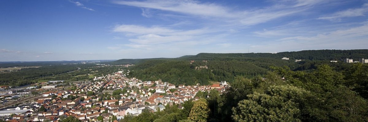 Blick vom Bismarckturm auf die Stadt Landstuhl