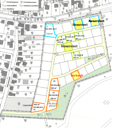 Bauplatzverkauf Hauptstuhl Stand 08.2025