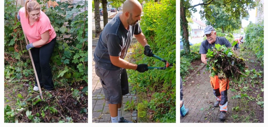 Gemeinsamer Arbeitseinsatz rund um das alte Postgebäude