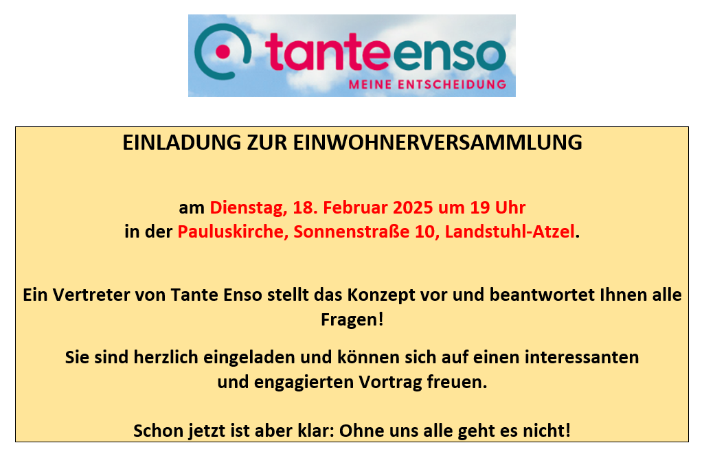 Einladung Einwohnerversammlung Einladung Einwohnerversammlung