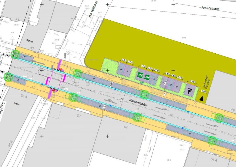 Teilplan Kaiserstraße Kreisel