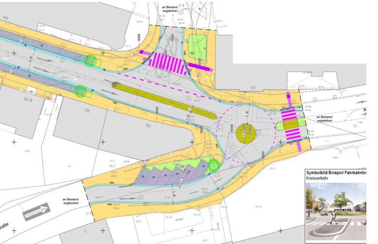 Teilplan Kaiserstraße Kreisel
