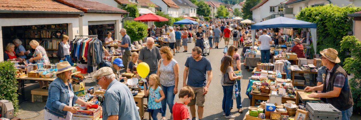 KI-Bild Stadtteilflohmarkt Melkerei KI-Bild Stadtteilflohmarkt Melkerei
