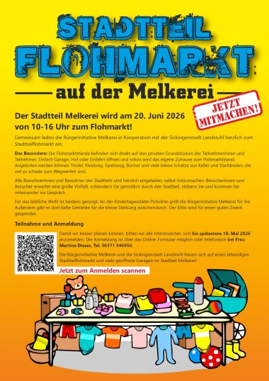 Plakat Stadtteil-Flohmarkt Melkerei